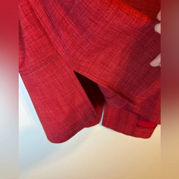 NWOT Anna Maxwell Red Textured Jacket w/ Wooden Buttons Plus Size 16WP - Picture 6 of 16